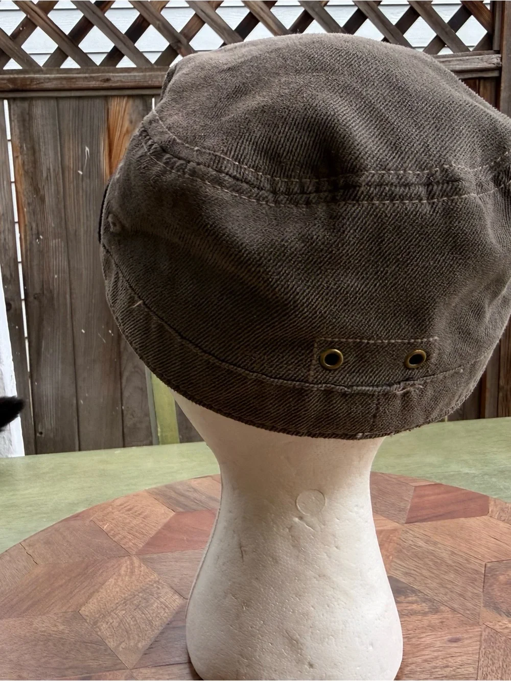 Dickies Brown Military Cadet Cap S/M Canvas Twill Workwear Y2K Gorpcore